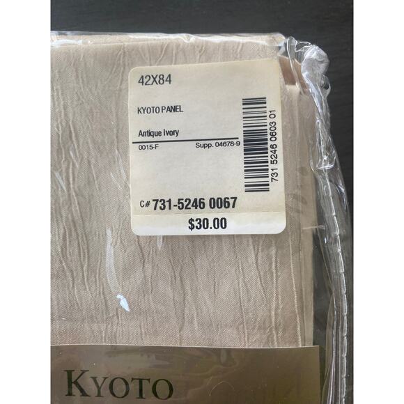 NIP Kensington Home Fashions Kyoto Panel Antique Ivory 42" Wide 84" Long - Picture 2 of 3